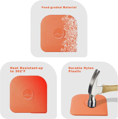 Pan Scraper, 5 Pcs Pot Scraper Plastic, Pot Scraper Non Scratch for Cast Iron, Pot and Pan Cleaning, Sturdy Scraper Kitchen Tool
