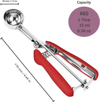 Ice Cream Scoop, 18/8 Stainless Steel Cookie Scoop, Cookie Scoops for Baking, 2 Tbsp/ 30 ml/ 1 oz Cookie Dough Scoop, Ice Cream Scooper with Trigger Release, Cookie Scooper for Baking