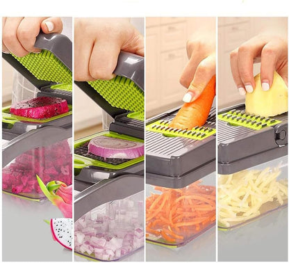 9 Blade All-in-1 Vegetable Chopper With Container, Mandoline Slicer Handheld For Kitchen, Dicing Blades, Coarse Cheese Grater, Grater, Wavy Slicer, Egg Separator, Hand Protector Perfect For Wowen.