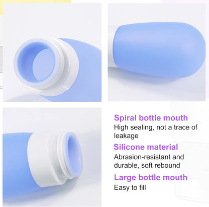 4-Pack Squeeze Salad Dressing Bottles, Leak Proof Food Storage Sauce Bottles Sauce Bottles, Portable Small Salad Dressing Containers,Food-grade Silicone- 4 Colors(1.3oz and 2 oz)