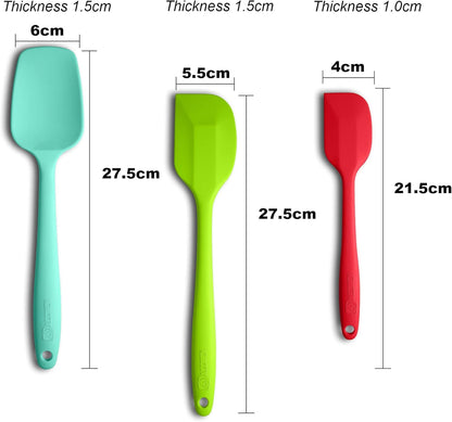 Silicone Spatulas Set Turners Tongs Cooking Utensils Set High Heat Resistant Kitchen Scraper Spatulas for Cooking Mixing Baking BPA Free Dishwasher Safe, Black