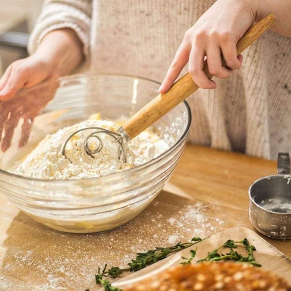 2 Pcs Danish Dough Whisk Large Stainless Steel