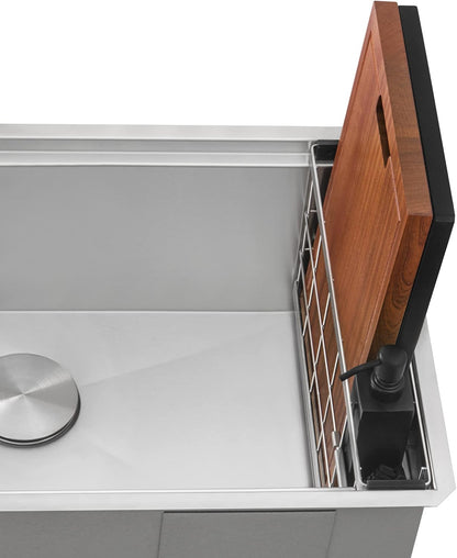 Ruvati Wood Platform with Mixing Bowl and Colander (complete set) for Workstation Sinks - RVA1288