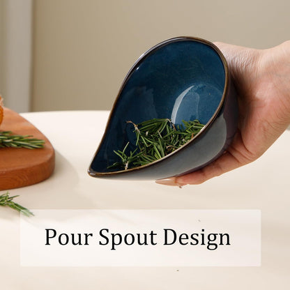 Herb Stripper Bowl, Ceramic Herb Peeling Bowl, Kitchen Herbs Leaf Stripping Tool, Pottery Herb Peeler for Kale, Thyme, Basil, Rosemary Stripper (White)