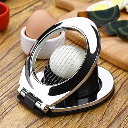 Egg Cutter, Stainless Steel Cutter Wire with 3 Slicing Styles, Manual Egg Slicer Kitchen Helper for Hard Boiled Eggs, Strawberry, Fruit Garnish Slicer, Labor Saving