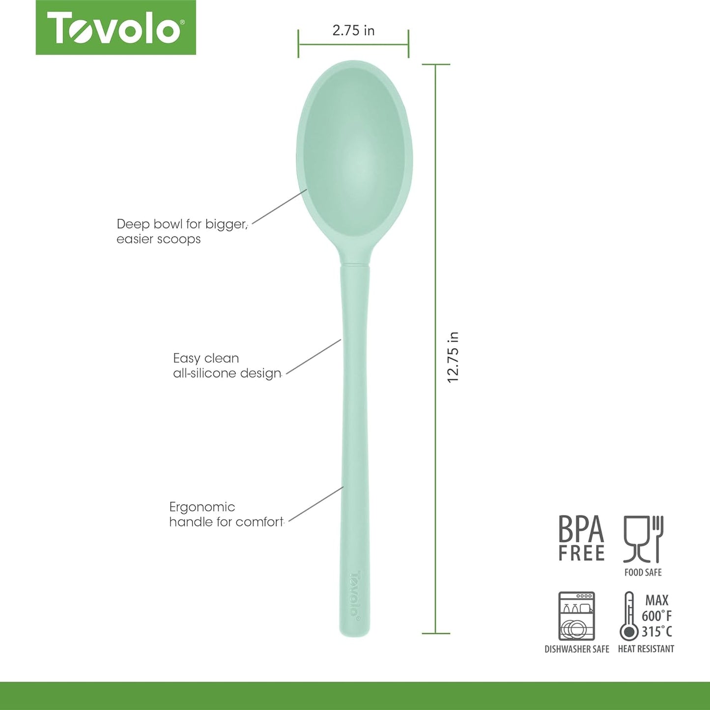 Tovolo Pasta Claw Spaghetti Spoon Scoop Charcoal Gray Silicone Pasta Spoon with Teeth, BPA Free Silicone Pasta Fork for Serving Spaghetti Linguine and Noodles, Heat Safe Pasta Serving Spoon