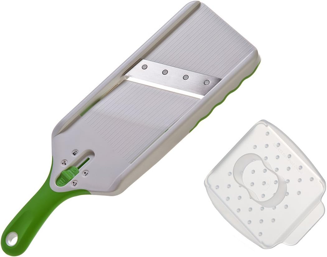 PrepSolutions Adjust-A-Slice Mandoline Slicer, Green – Adjustable Thickness, Perfect for Vegetables, Fruits, and More