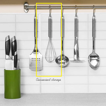 Digead Stainless Steel Whisk Set - 8"+10" Kitchen Wisk, Balloon Whisk for Baking, Cooking, Mixing, Blending, Beating Eggs, Cream, Sauces - Ergonomic Grip - 2 Pack