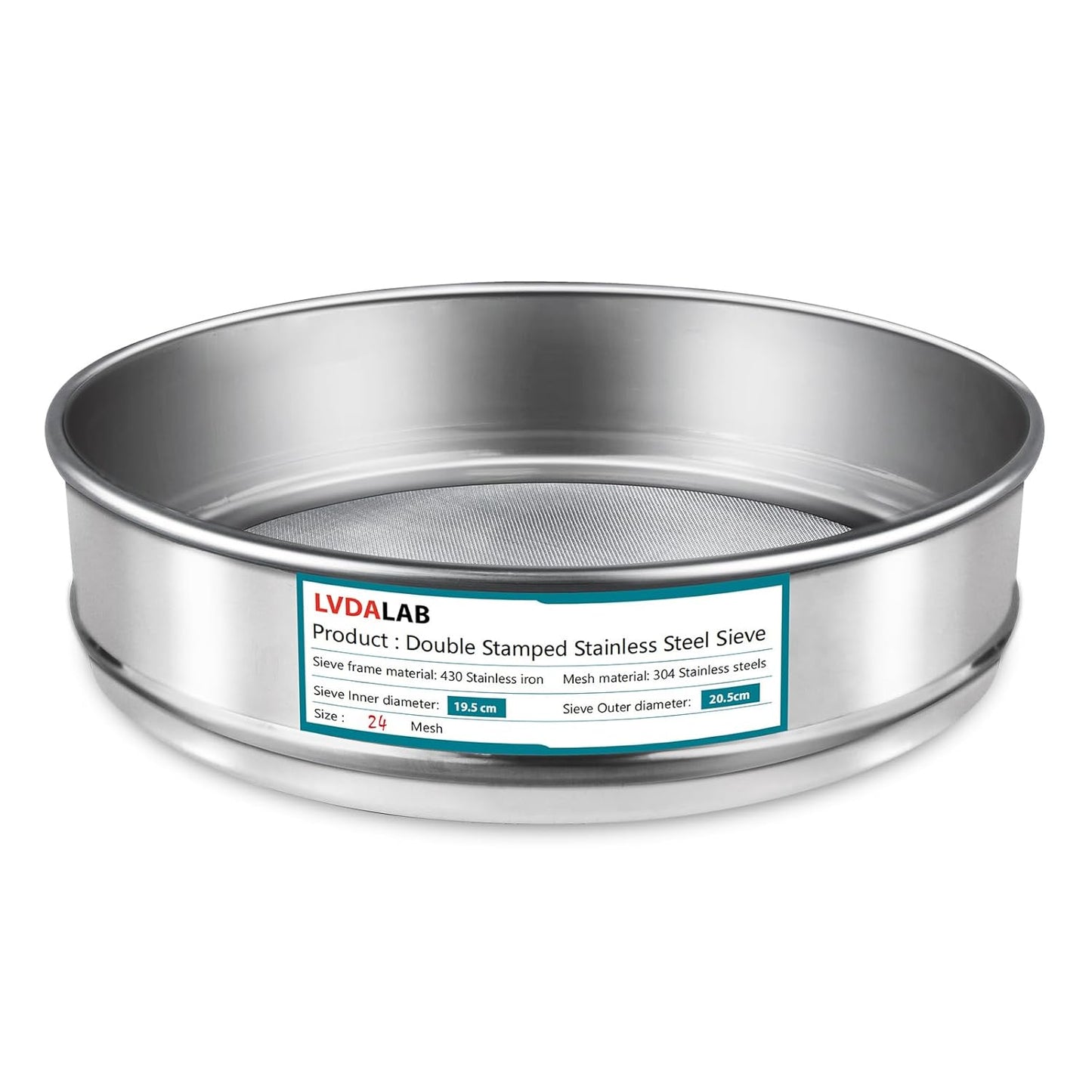 304 Stainless Steel Mesh Lab Sieve, 80 Mesh (0.2mm) Aperture Test Sieve, 7.9Inch(20cm) Diameter Economy Standard Analysis Sample Test Sieves for Industrial Laboratory Homes - Colors A