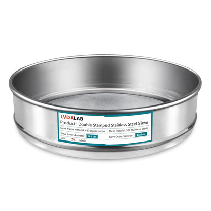304 Stainless Steel Mesh Lab Sieve, 80 Mesh (0.2mm) Aperture Test Sieve, 7.9Inch(20cm) Diameter Economy Standard Analysis Sample Test Sieves for Industrial Laboratory Homes - Colors A