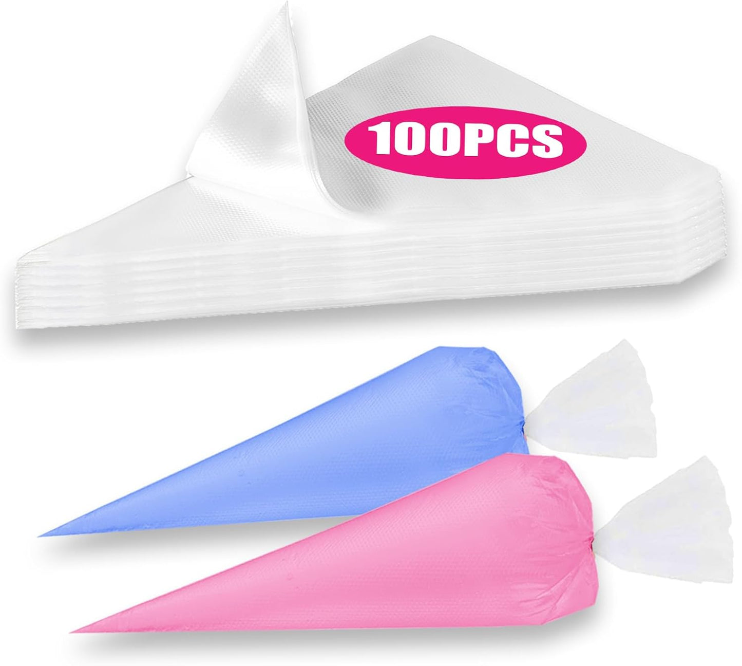 Piping Bags and Tips Set, Cakes Decorating Supplies Kit with 100pcs 12 Inch Pastry Bags, 16 Piping Tips, 3 Cake Scraper, 2 Couplers, 2 Bag Ties, Simple and Convenient Baking Supplies Set