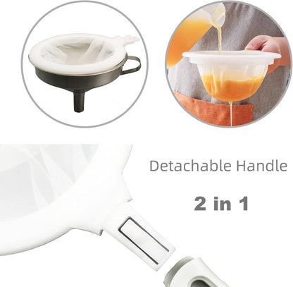 8.4in 80 Mesh Big Nylon Mesh Filter Ultra-Fine Sieve Sediments Strainer PP Frame for Straining Juice,Honey,Tea