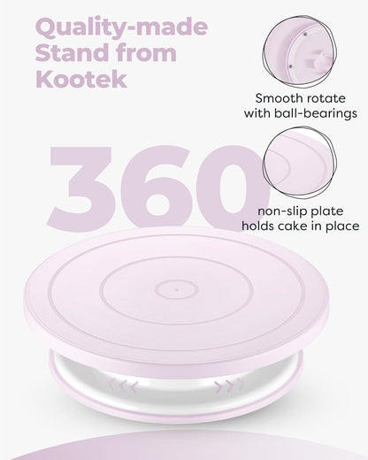 Kootek 71PCs Cake Decorating Kit, Baking Supplies Tools - Includes Cake Stand Turntable, 12 Icing Piping Tips Set, 2 Frosting Spatulas, 3 Scrapers, 50+2 Piping Bags, Coupler, Video Tutorial, Booklet