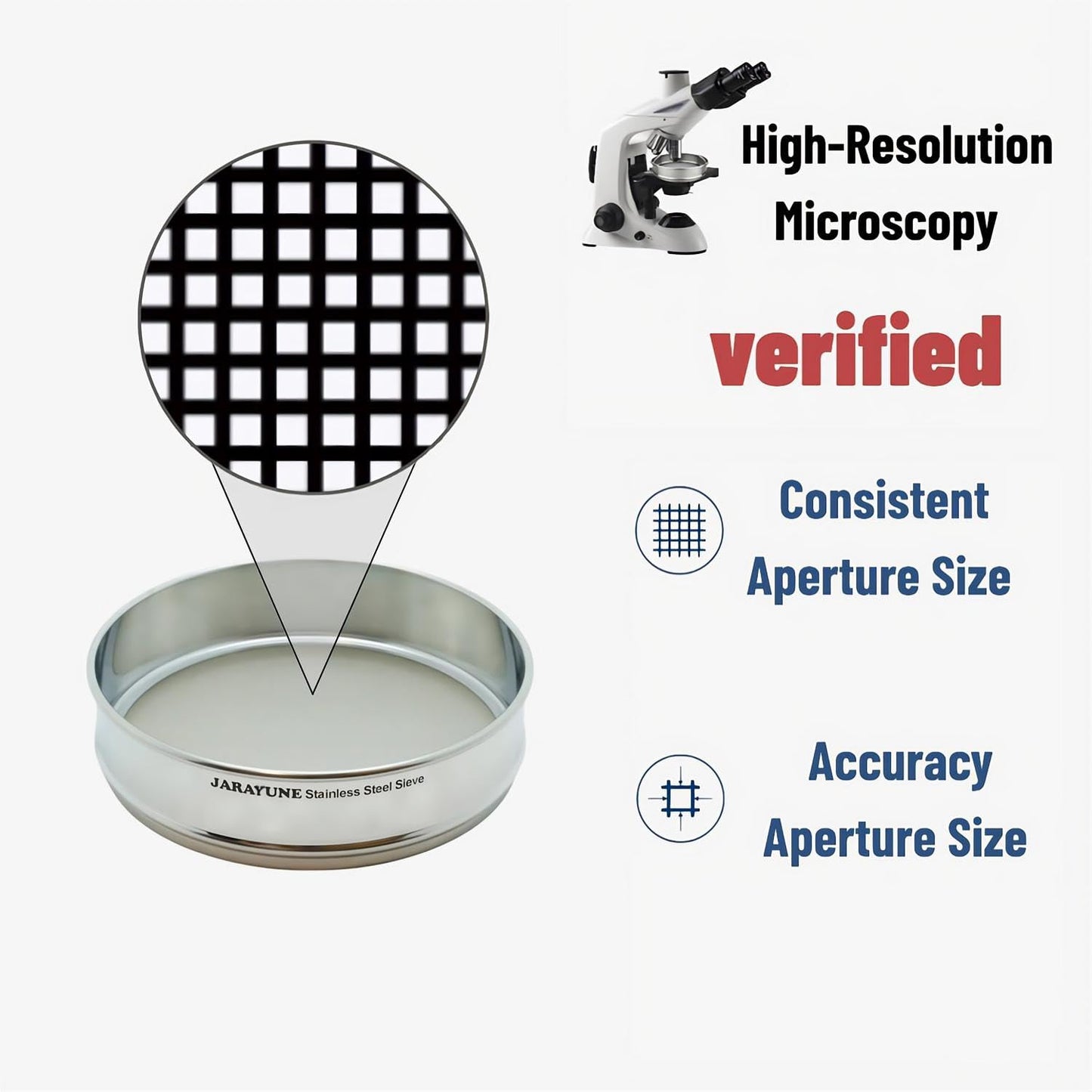 18 Mesh Stainless Steel Lab Sieve, Sturdy 8Inch(20.5cm) Sifter, Fine Mesh Sieve Strainer for Powder Pellet Flour Liquid Filtration-Lab Industrial DIY Household Use