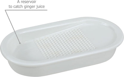 EIKS Ceramics Grater Plate for Ginger Garlic Wasabi Daikon Fruits Root Vegetable Cooking Preparation (Spade-shaped)