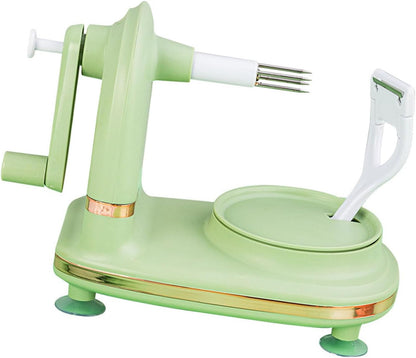 Apple Peeler, Apple Corer Slicer Peeler with Upgraded Stainless Steel Blades Manual Rotating Kitchen Gadget Pear Peeler Includes 2 Replacement Heads for Apple Pear Citrus(Light Green)