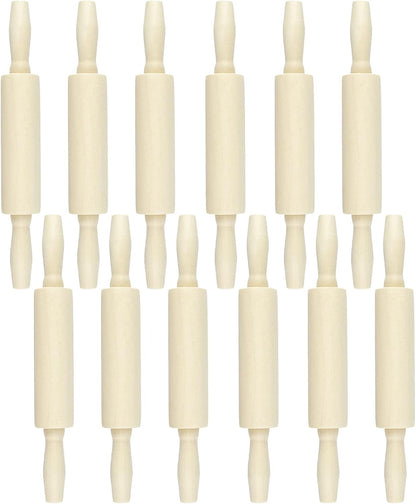 12 Pack Wood Small Rolling Pin for Kids, 7.9 Inch Kids Rolling Pin for Home Kitchen (7.9 Inch)