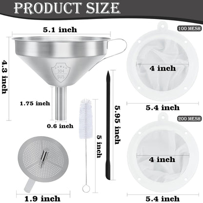 4 Pack Food-Grade Plastic Strainers, Filter Juice for Soybean Milk, Tea, Coffee, Honey Juices Wine and Liquid Transfer