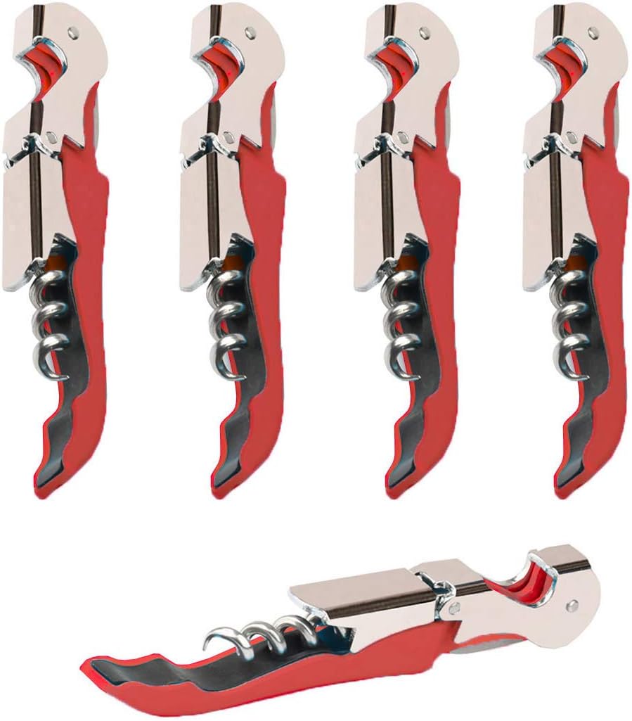 Kit-Home Professional Waiter Corkscrew Wine Openers Set (4 PCS),Upgraded with Heavy Duty Stainless Steel Hinges Wine Key for Restaurant Waiters, Sommelier, Bartenders