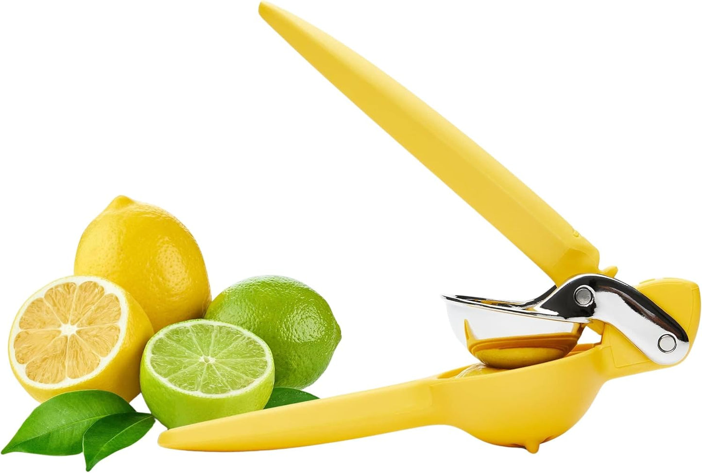 Chef'n FreshForce Lemon Squeezer Citrus Juicer, Manual Hand Press with Dual-Gear Power for Maximum Juice Extraction, Durable, Lime Green