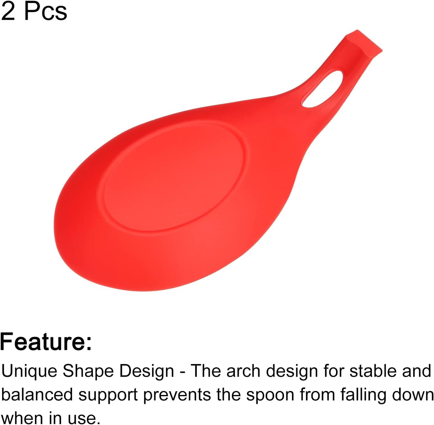 uxcell Silicone Spoon Rest, 7.68" x 3.74" Heat Resistant Kitchen Utensil Holder Spatula Ladle Rest for Counter Stove Top, Black 8Pcs