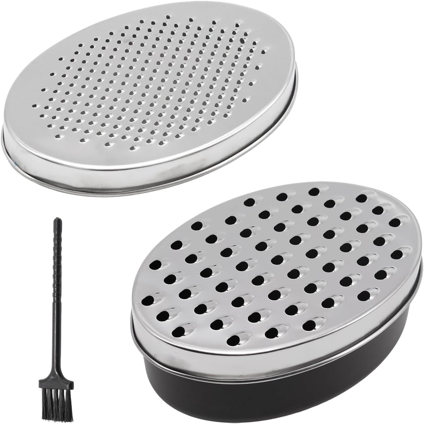 Stainless Steel Cheese Grater with Airtight Storage Container Vegetable Slicer Potato Shredder Box Grater for Kitchen Tool for Cheeses Carrots Ginger, with a Brush, Red