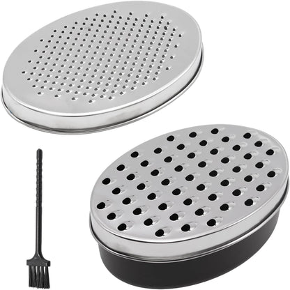 Stainless Steel Cheese Grater with Airtight Storage Container Vegetable Slicer Potato Shredder Box Grater for Kitchen Tool for Cheeses Carrots Ginger, with a Brush, Red