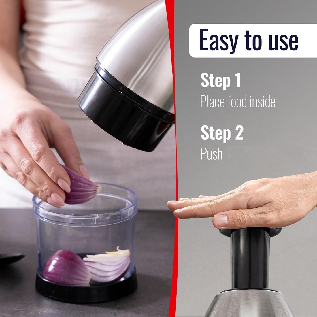 BASSWOOD Vegetable Chopper - Onion Chopper - Pro Food Chopper - Veggie Chopper - Vegetable Chopper with Container - Hand Chopper - Slicer Dicer Cutter