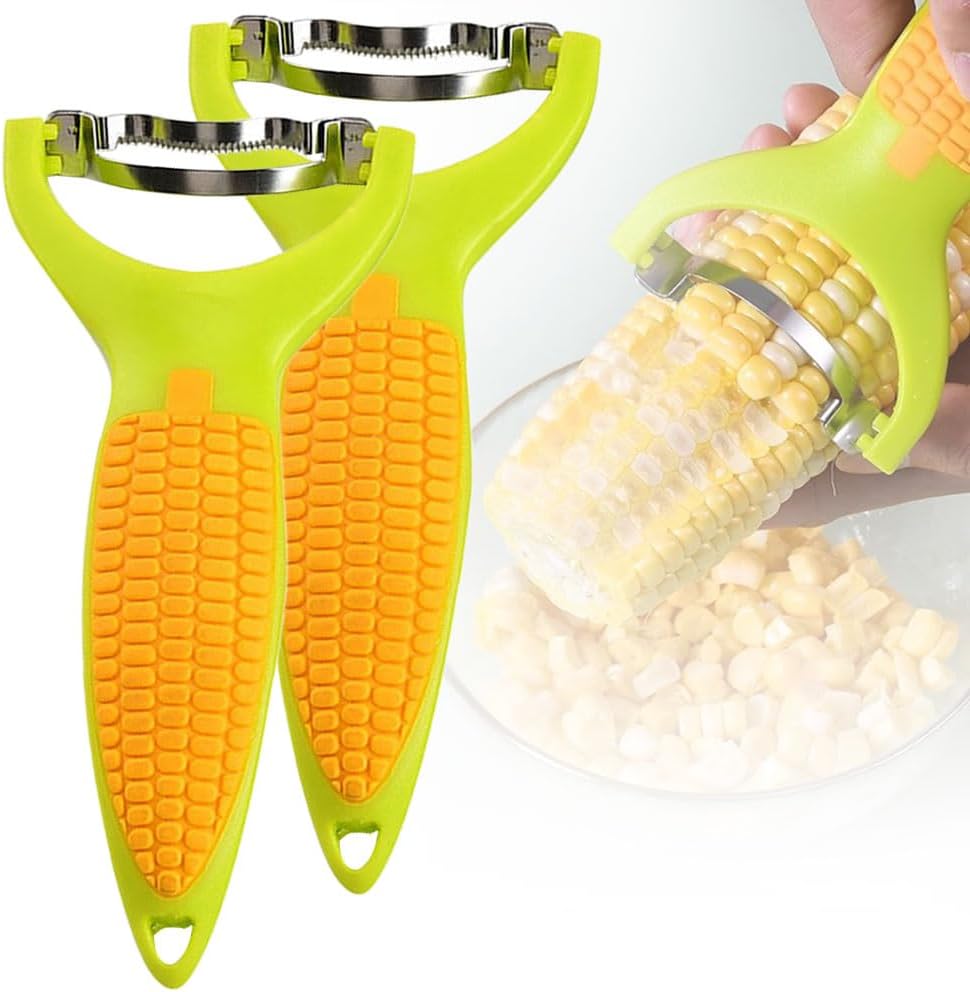 2024 New Corn Peeler, Upgrade Planer Corn Peeler Corn Thresher Corn Stripper, Stainless Steel Quick Corn Kernel Cutter Tool Corn Thresher with Ergonomic Handle (Green#1PC)