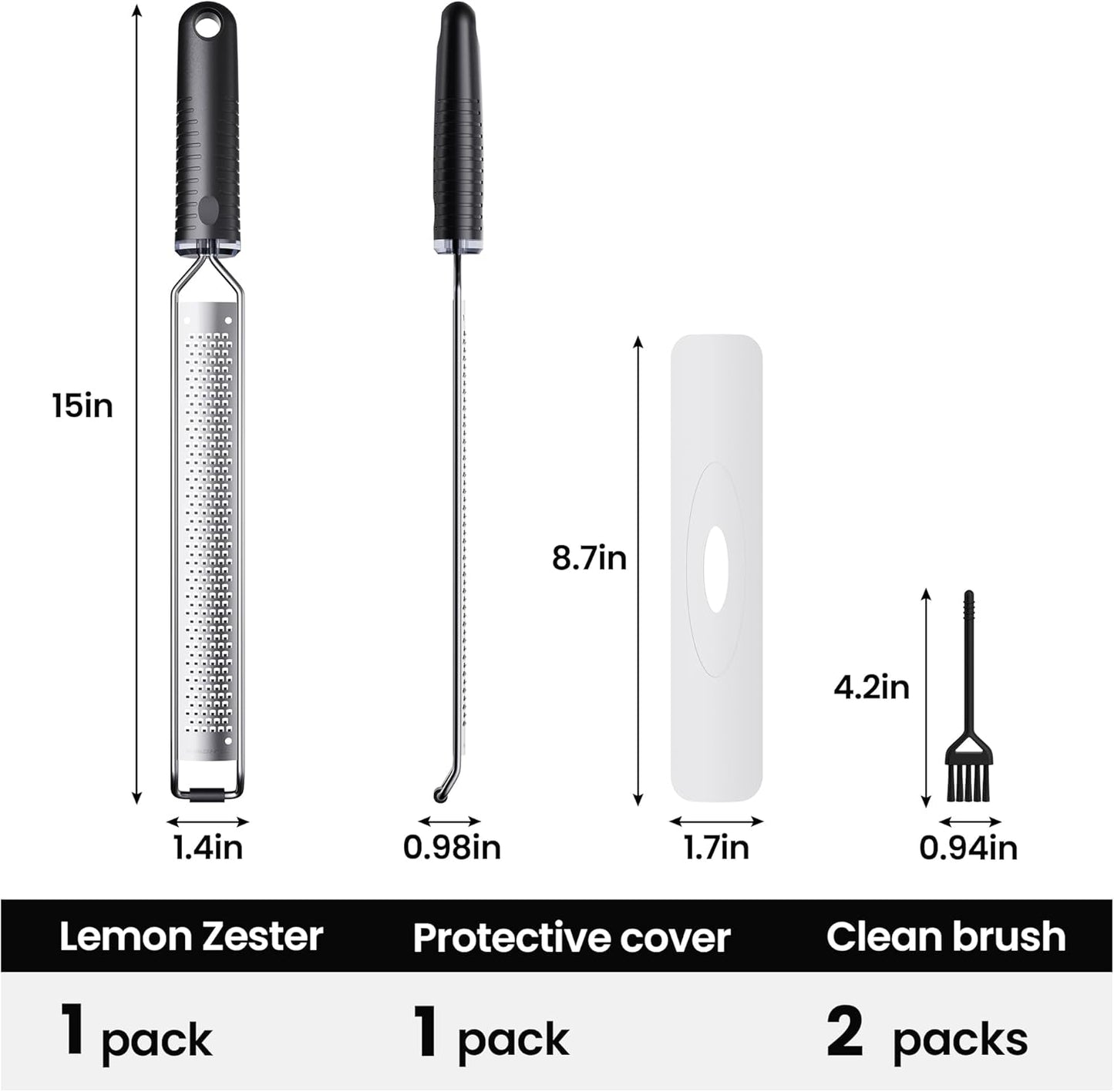 Lemon Zester with Non-Slip Handle,Cheese Grater for Kitchen,15 inch