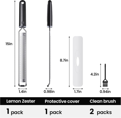 Lemon Zester with Non-Slip Handle,Cheese Grater for Kitchen,15 inch