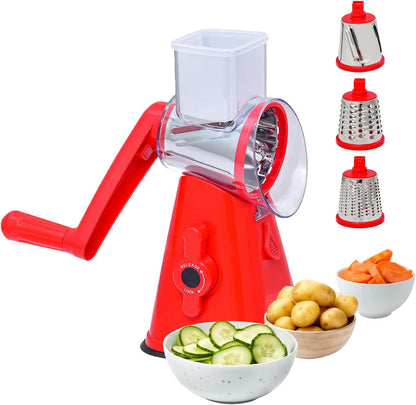 Premium Rotary Cheese Grater - Effortless Grating for Perfectly Shredded Cheese Every Time! (White and Black)