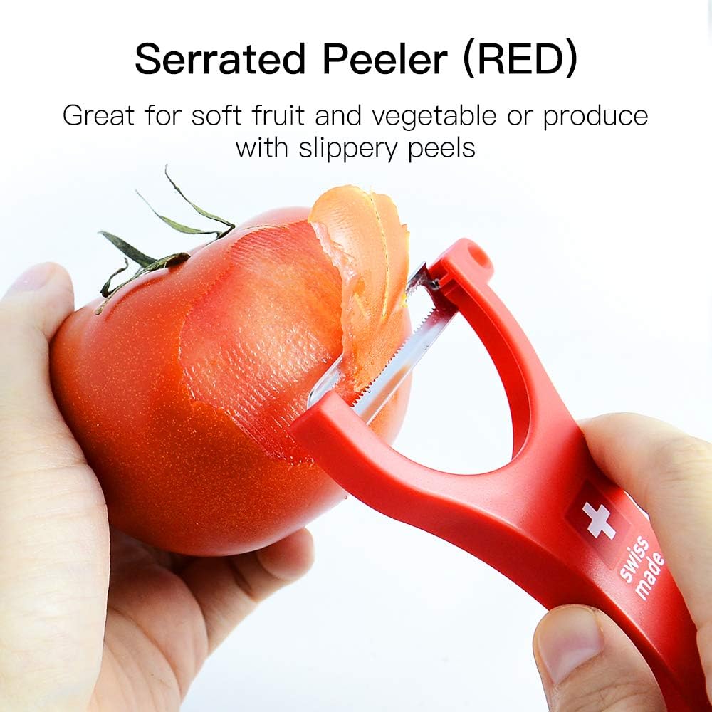 Original Swiss Made Peeler Vegetable&Fruits stainless steel blade Peeler for kitchen (BLACK-Thick skin Peeler)