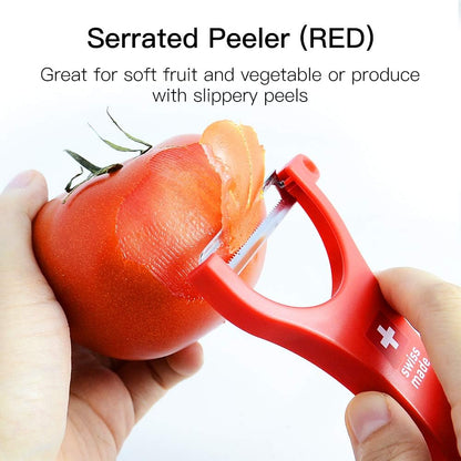 Original Swiss Made Peeler Vegetable&Fruits stainless steel blade Peeler for kitchen (BLACK-Thick skin Peeler)