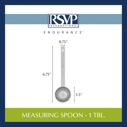 RSVP International Endurance Kitchen Collection Open Stock Measuring Spoon, Stainless Steel, Dishwasher Safe, 0.5-Teaspoon