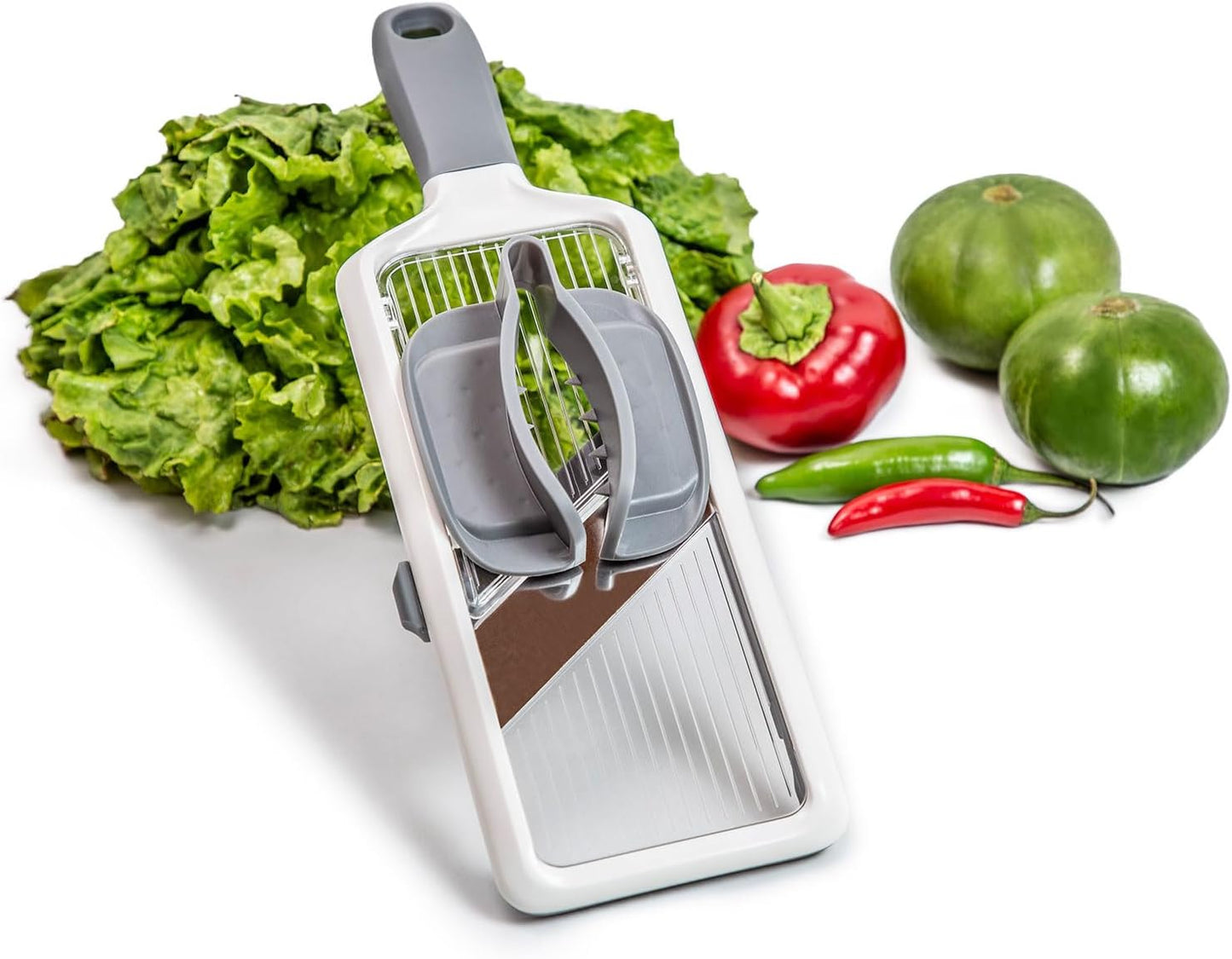 Multi Handheld Mandoline Slicer - Adjustable Stainless Steel Blades, Comfort Grip, Safety Features, Dishwasher Safe Easy to Clean Ideal for Fast and Precise Slicing of Fruits and Vegetables