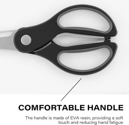 Kitchen Scissors with Magnetic Holder Heavy Duty Magnetic Scissors for Fridge, Kitchen Shears Magnet Sheath Set for Food Meat Pizza Herb Vegetables, White