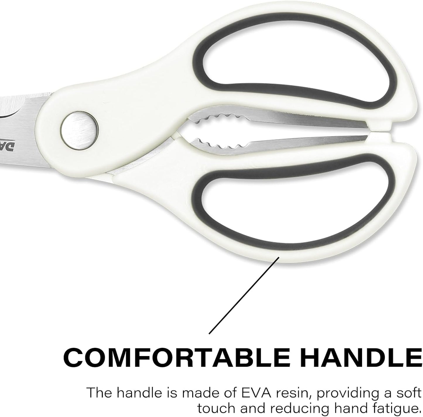 Kitchen Scissors with Magnetic Holder Heavy Duty Magnetic Scissors for Fridge, Kitchen Shears Magnet Sheath Set for Food Meat Pizza Herb Vegetables, White
