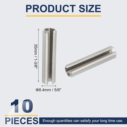 PATIKIL Slotted Spring Pin, 50 Pcs 1/8" x 3/4" (3.2mm x 20mm) 304 Stainless Steel Split Roll Pins Spring Dowel for Home Improvement Automotive Machine Repair, Silver - Colors A