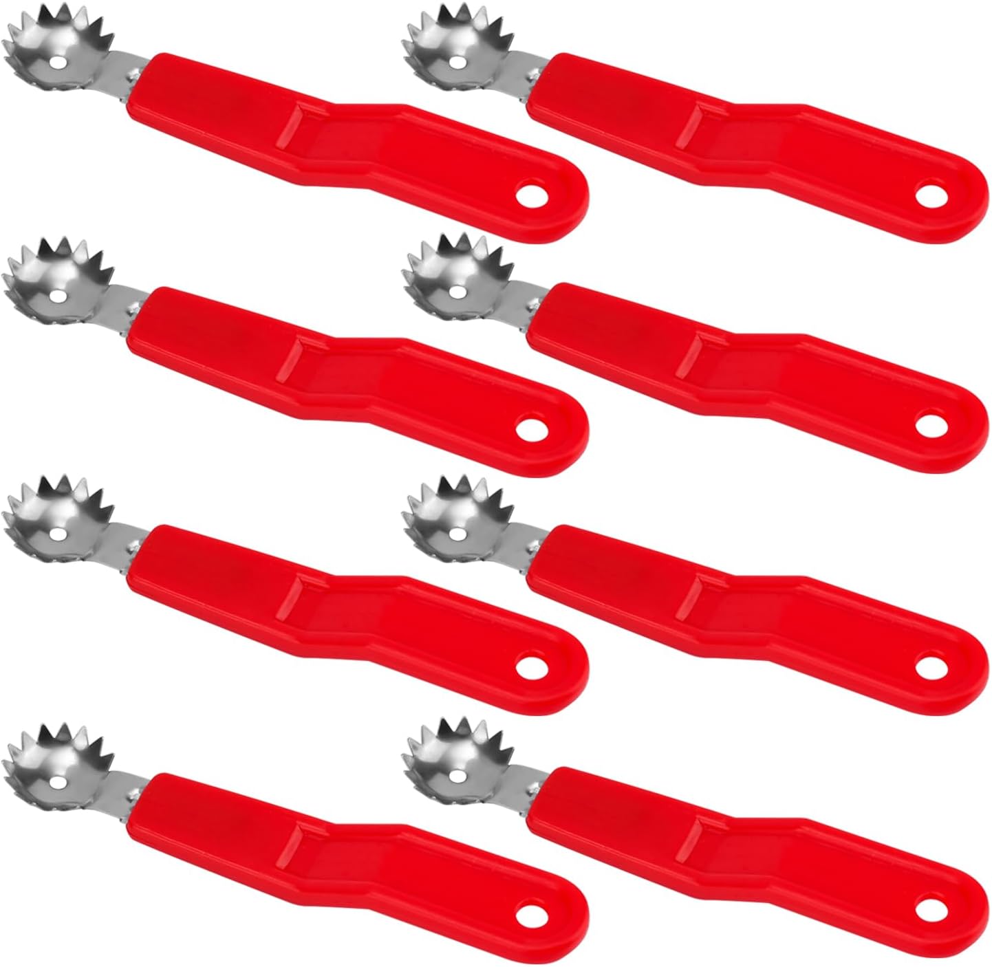 4pcs Stainless Steel Fruit Corer Tool, Tomato Strawberry Huller Vegetable Stem Remover Kitchen Gadget for Easy Fruit Balling (White)