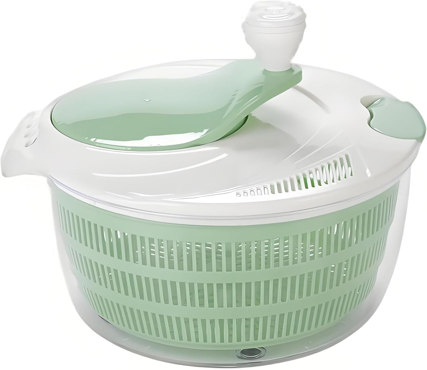 4.2L Salad Spinner for kitchen.Efficient Lettuce Spinner with Dual Drainage Holes for Quick Drying.BPA-free Green Salad dryer for Washing, Spinning Greens, Fruits, and Vegetables.