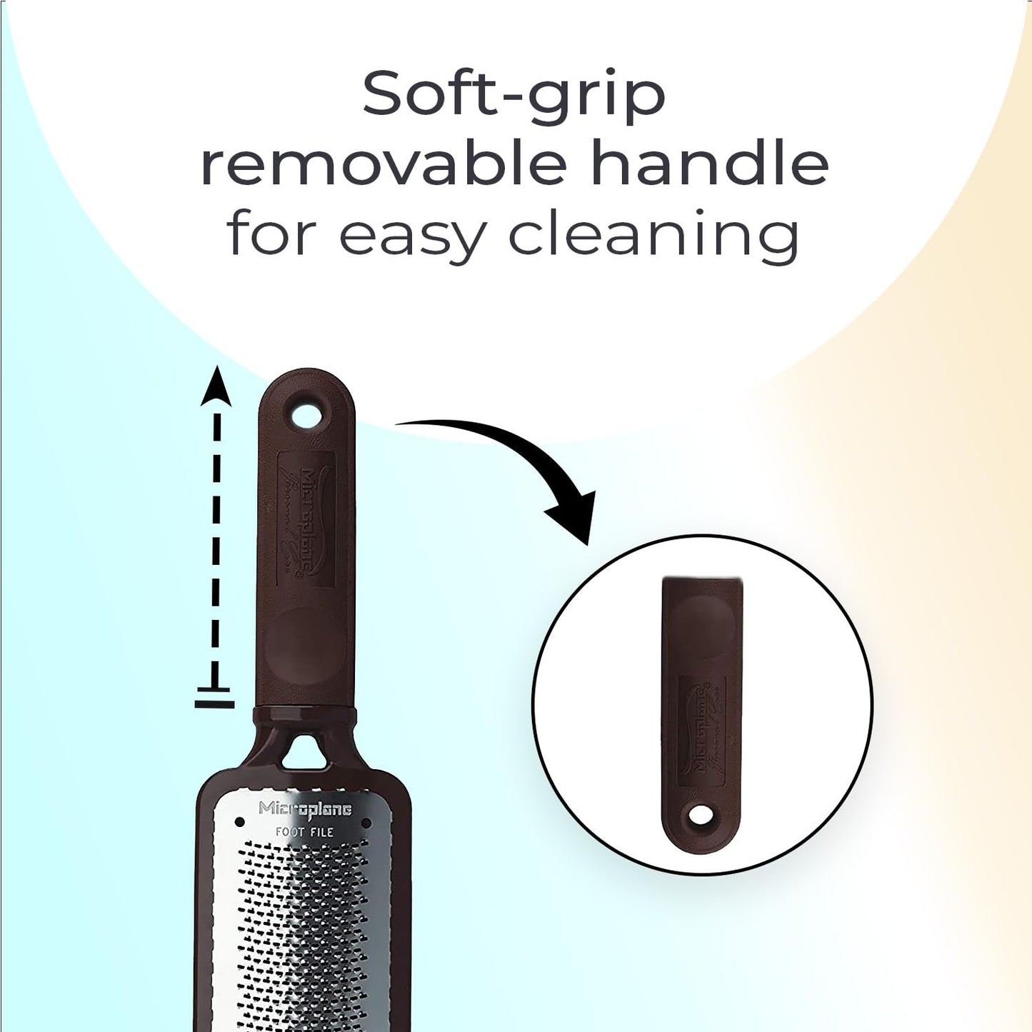 Microplane Colossal Foot File Scraper - The Original Stainless Steel Foot Rasp, Dead Skin/Callus Remover for Feet, Gentle Foot Scrubber, Pedicure Tools for Salon-Quality Foot Care, Black