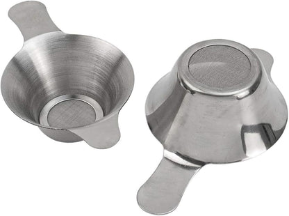 2PCS Stainless Steel Mini Strainer Set Fine Mesh Tea Strainer Coffee Dripper Dual-Layer Mesh with Double Handles For Home Restaurant Tea Brewing