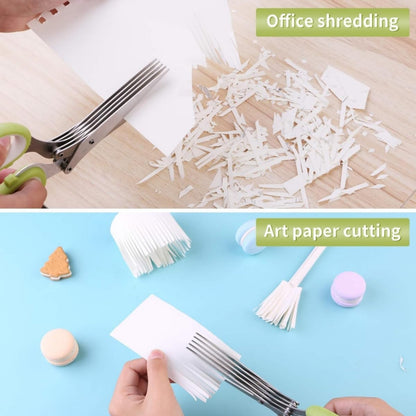 Herb scissors, kitchen scissors, 5 blades with cap, kitchen gadget. Can also be used for paper cutting. Sharp, made of stainless steel.