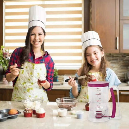 Batter separator Cupcakes Pancakes Cookie Cake Waffles Batter Dispenser cookie separator batter Cream Speratator Cup Measuring Baking Tools (red)
