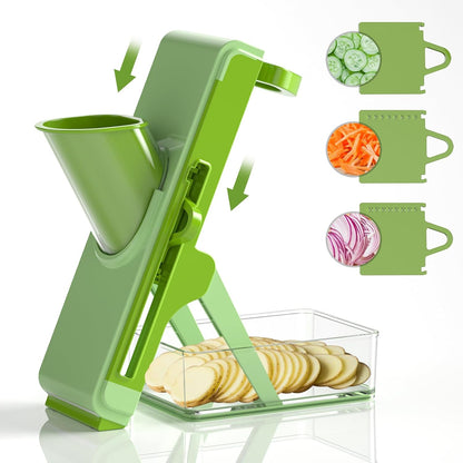 Mandoline Slicer for Kitchen - Vegetable Food Chopper, Cucumber Slicer, Detachable Easy to Clean Kitchen Chopping Artifact (White Blue)