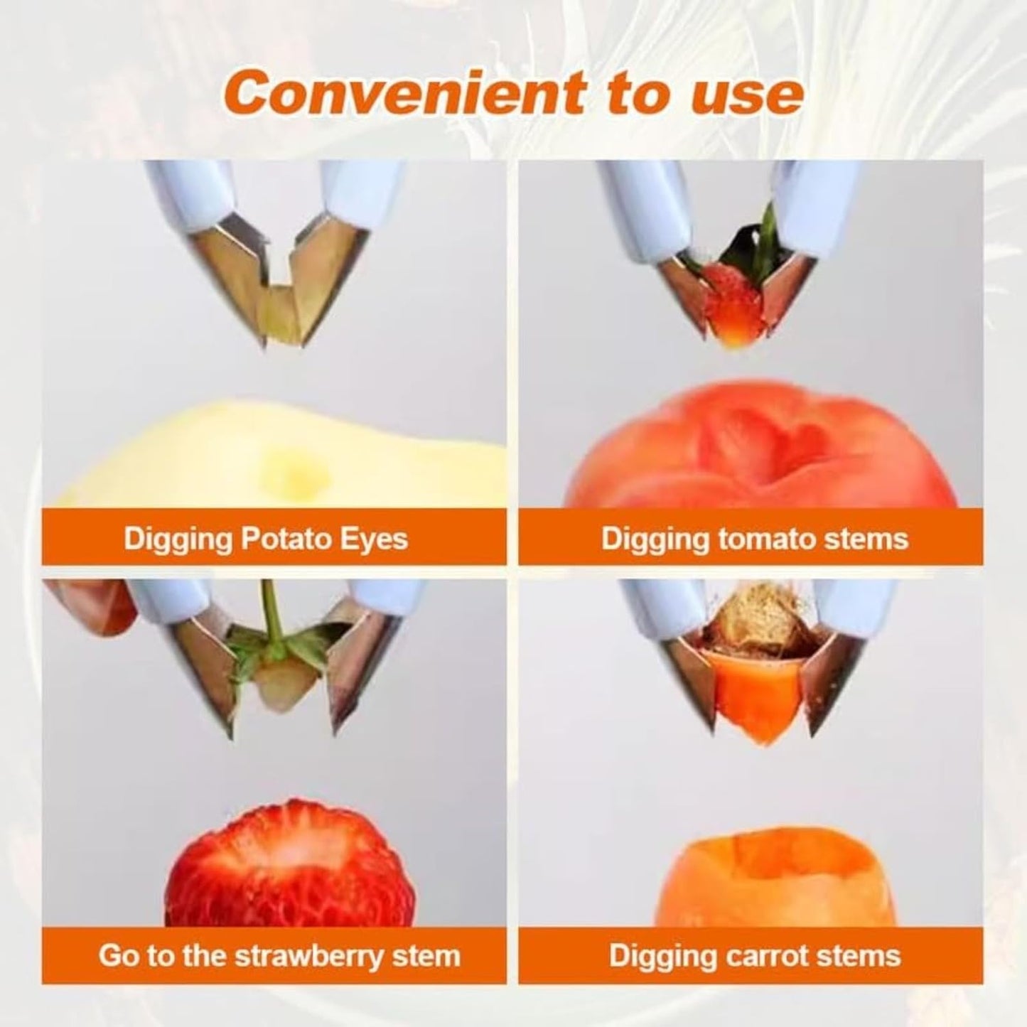 Pineapple Corer & Strawberry Huller Set – Stainless Steel Pineapple De-Corer Tool with Stem Remover, 2-in-1 Fruit Coring Kitchen Gadget for Quick & Easy Prep, 4.72"x1.88"x0.86" (Mix 3)
