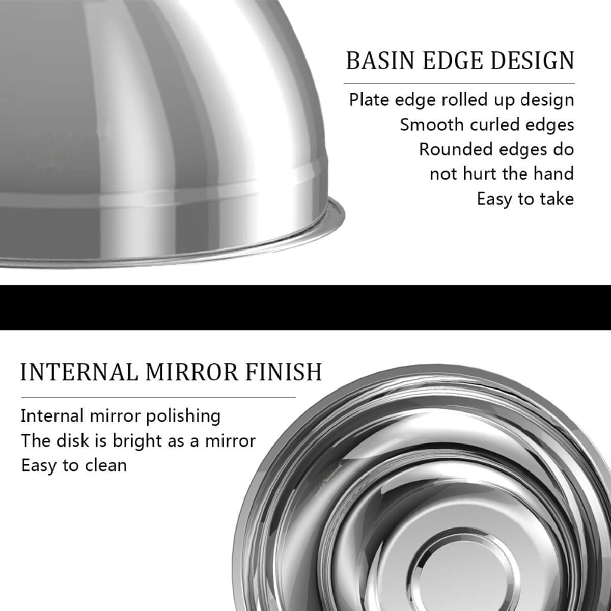 Mixing Bowls, 5Pcs Stainless Steel Mixing Bowl Set, Utensils for the Kitchen, Multifunctional, Stackable, Dishwasher Safe, 3.75L / 3.25L / 2.5L / 2L / 1.3L (With lid)