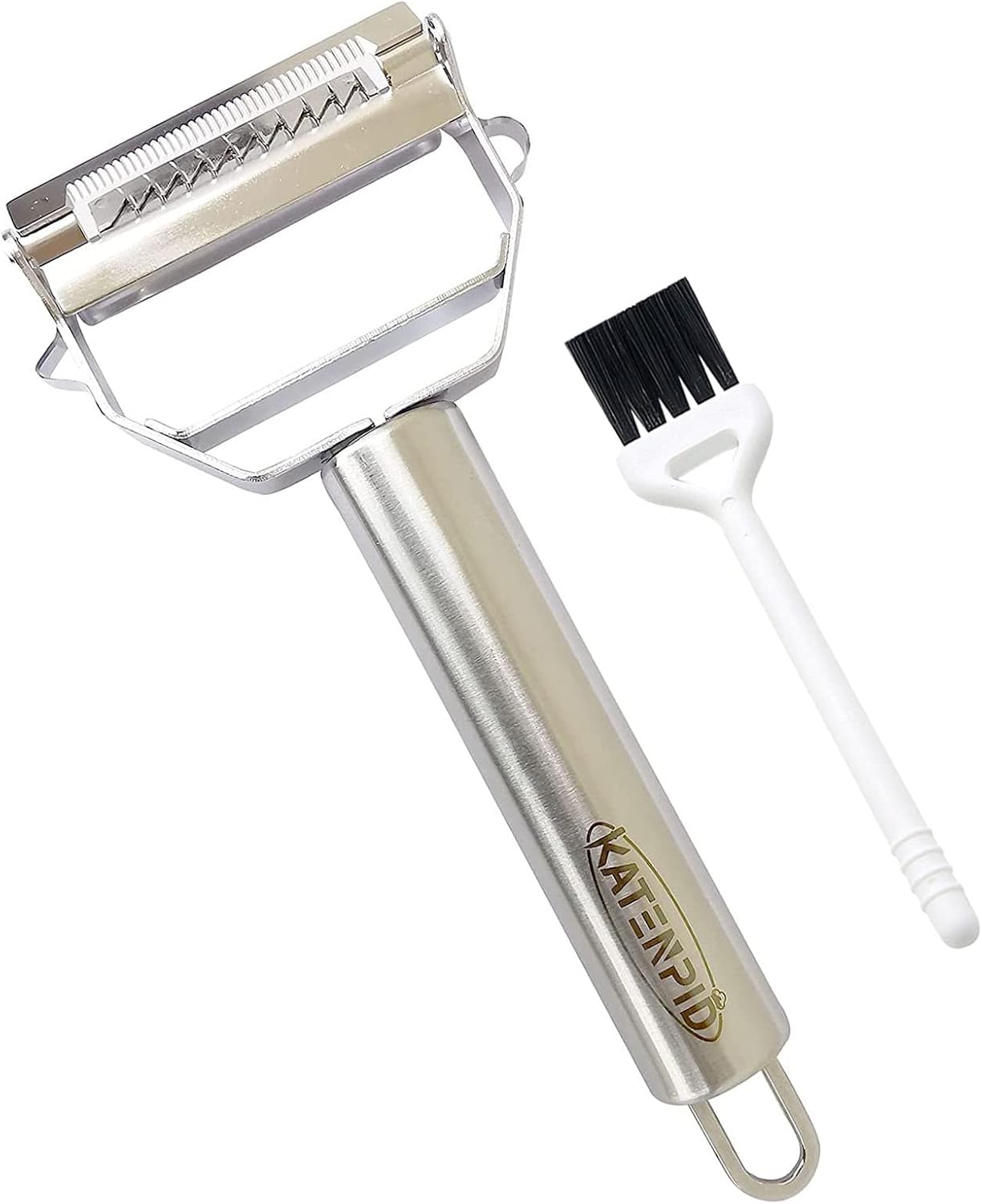 Ultra Sharp Vegetable Peeler，Stainless Steel 2 in 1 Julienne Vegetable Peeler Perfect for Carrot Potato Cucumber Gadget Vegetable Fruit (Silver)