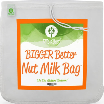 Pro Quality Nut Milk Bag – Big XL Commercial Food Grade – Strong Durable Reusable Almond Milk Straining Bags & All Purpose Fine Mesh Nylon Cheesecloth Strainer– Juicing-Cheese–Recipes & Vids